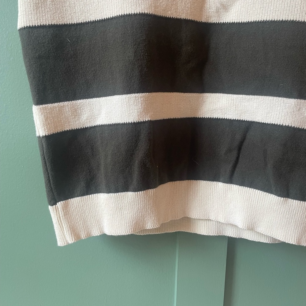 ZARA Men’s Green and Cream Striped Polo Shirt - Picture 5 of 8